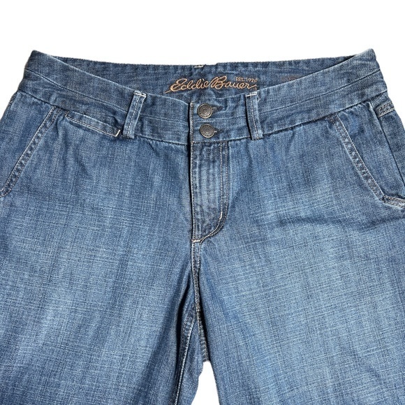 Eddie Bauer Curvy Bermuda Jean Shorts Sz. 8 - Picture 2 of 9